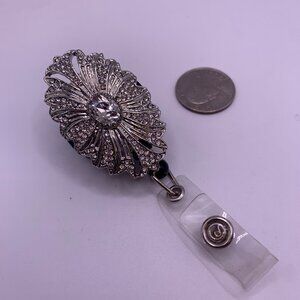 🐱 5 for $10. Lanyard With Silver Crystal Pendant 2"